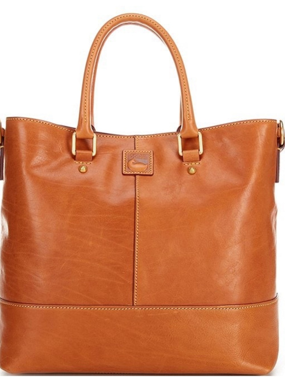 Dooney & Bourke Cognac Leather Tote with Gold Hardware